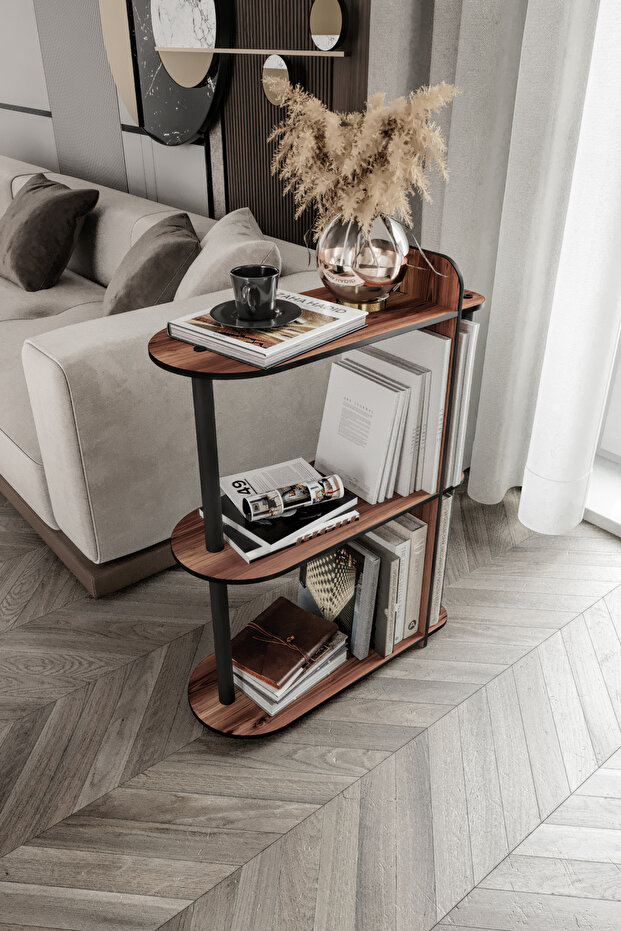 Dekoratif Yan Sehpa Ceviz - 1