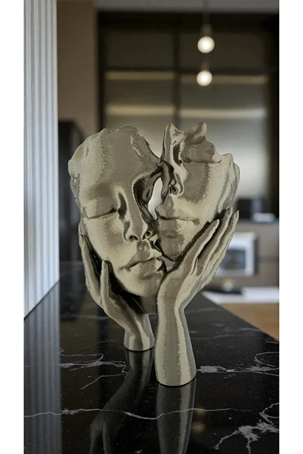 3D Aşık Yüzler Dekoratif Heykel - 1