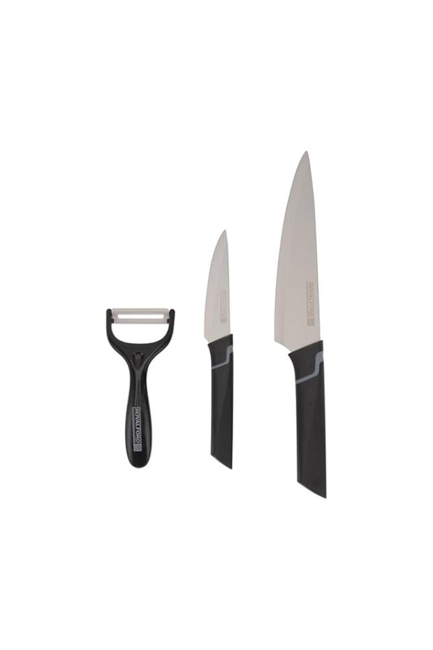 Royalford 3pcs Kitchen Tools Set RF12004-8" Chef Knife with 3.5" Paring knife and Y Peeler Kitchen Set