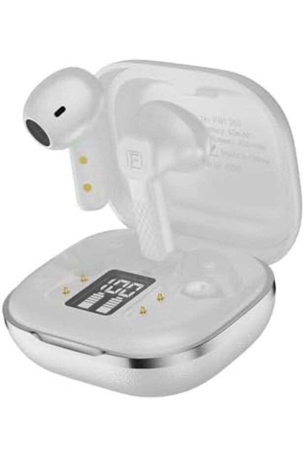 TroniX Half In-Ear Earbuds Bluetooth 5.4 with ENC Tech, LED Display Charging Case, 8H Playbac - 1