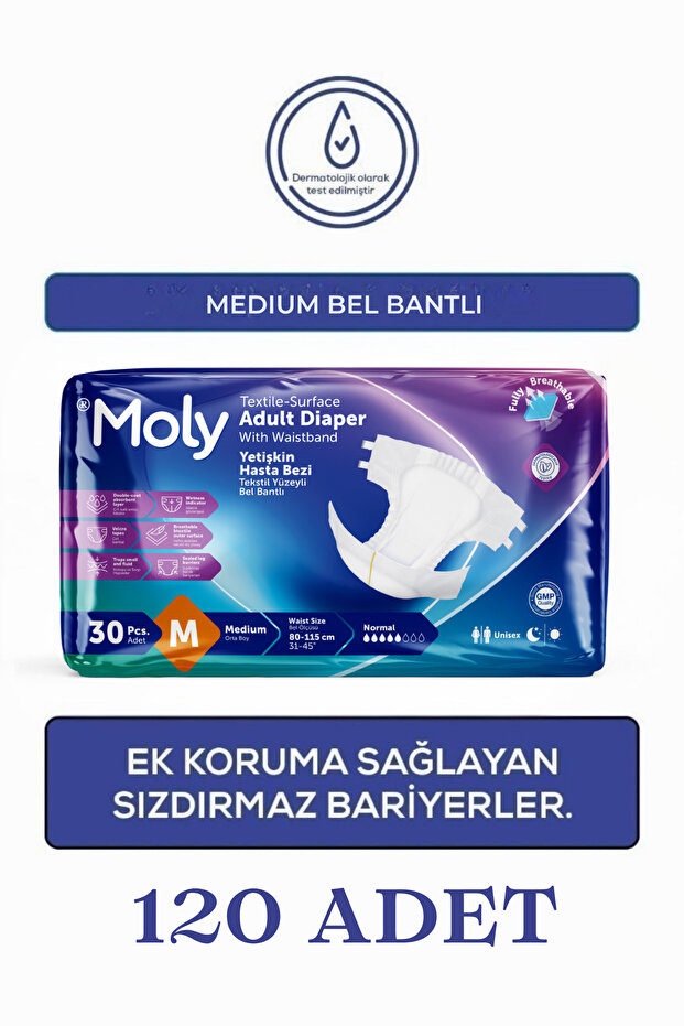 Bel Bantlı Hasta Bezi Medium 120'li - 1