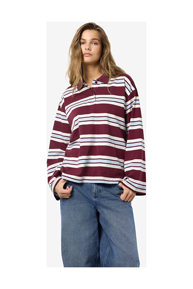 NMAURA L/S KOSZULKA POLO W PASKI JRS - 5