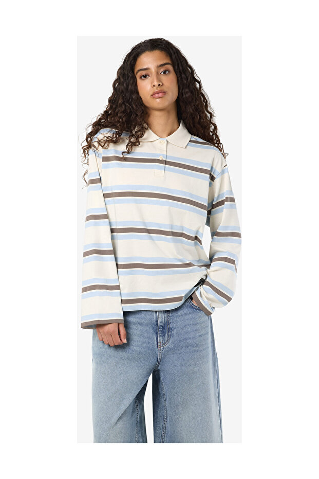 NMAURA L/S KOSZULKA POLO W PASKI JRS - 2