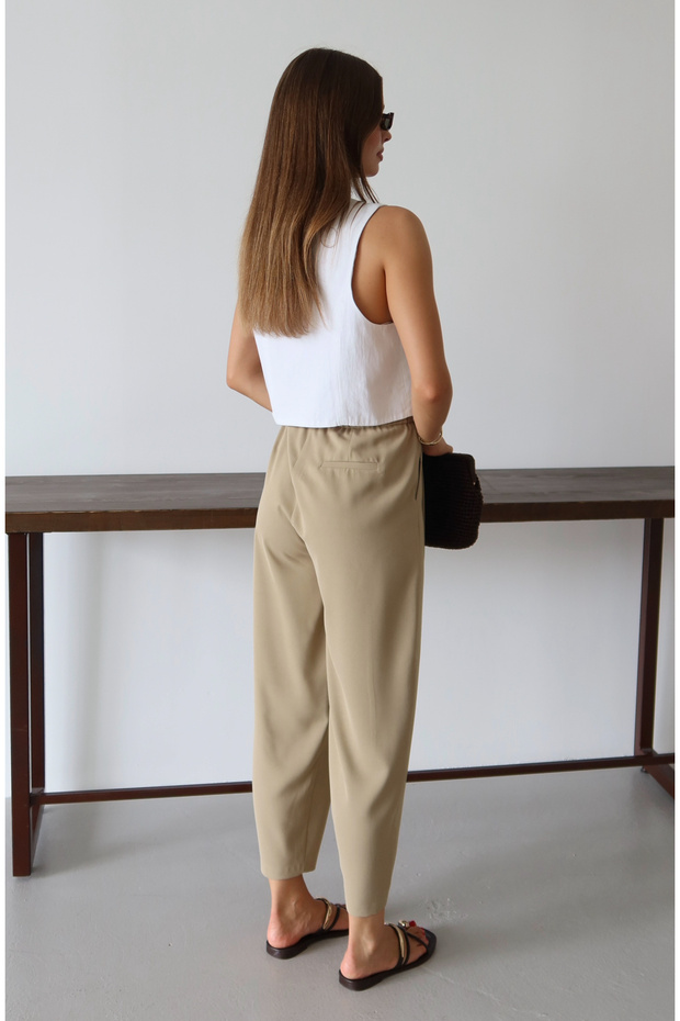 Açık Haki Şalvar/Harem Bağcıklı Pantolon TWOSS25PL00126 - 4