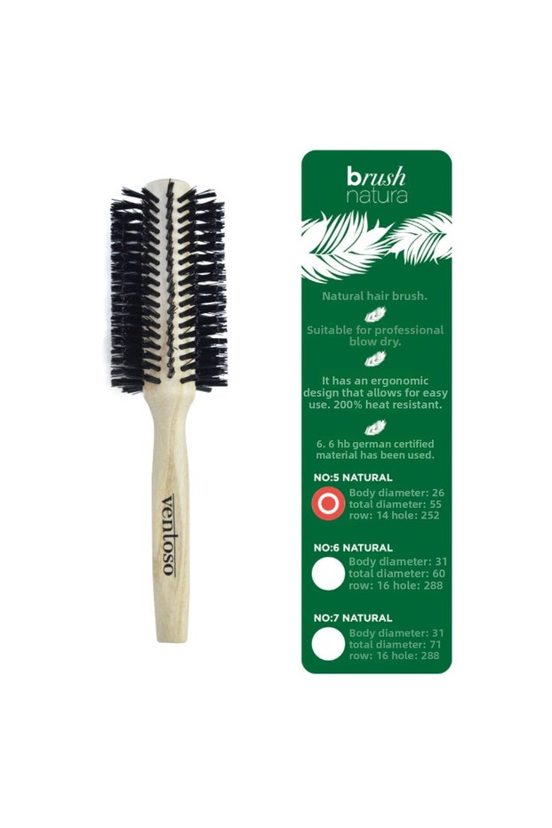 Brush Natura No:5 Wooden Blow Dry Brush