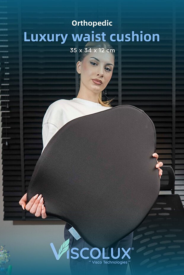 وسادة دعم قطنية فاخرة لتقويم العظام - وسادة دعم قطنية فاخرة من فيسكو باللون الأسود 54x42x9