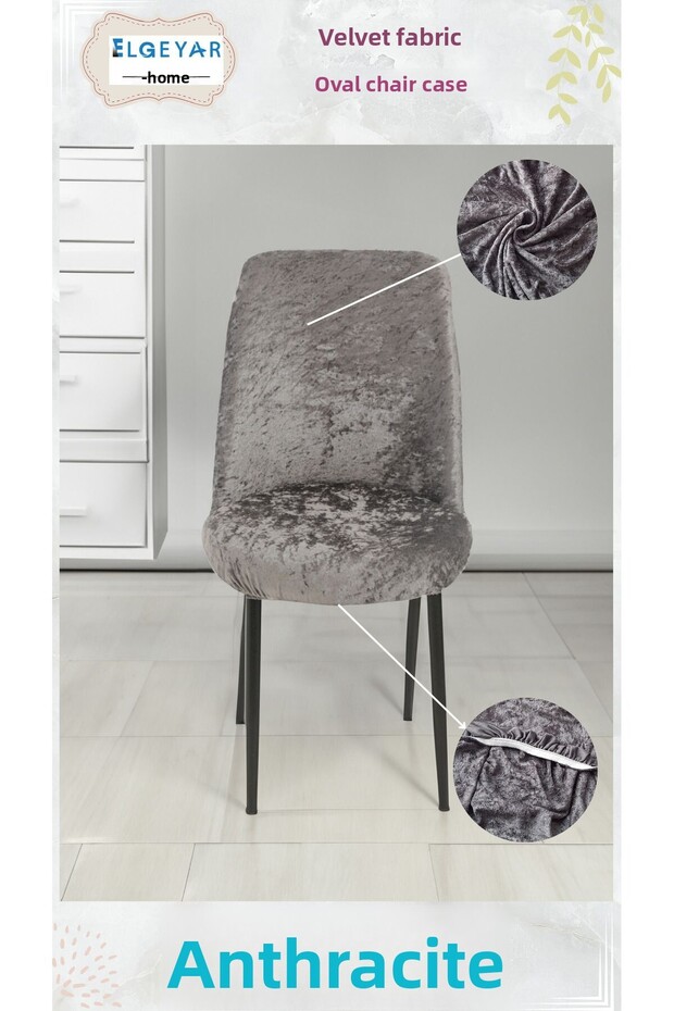 Velvet Oval Chair Cover, Oval Chair Cover 6 Pcs
