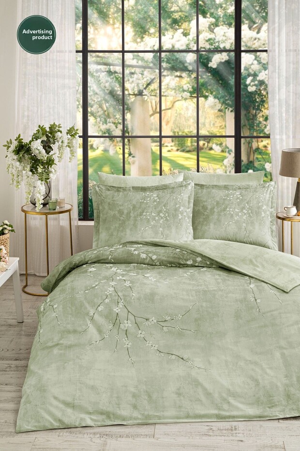 White Sakura Double Duvet Set