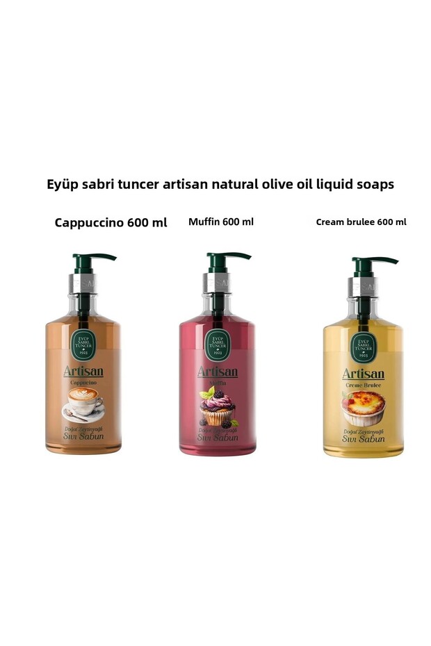 Eyüp Sabri Tuncer Artisan Gurme Liquid Soap 600 ml X 3 (Cappıcino, Muffin, Creme Brulee)