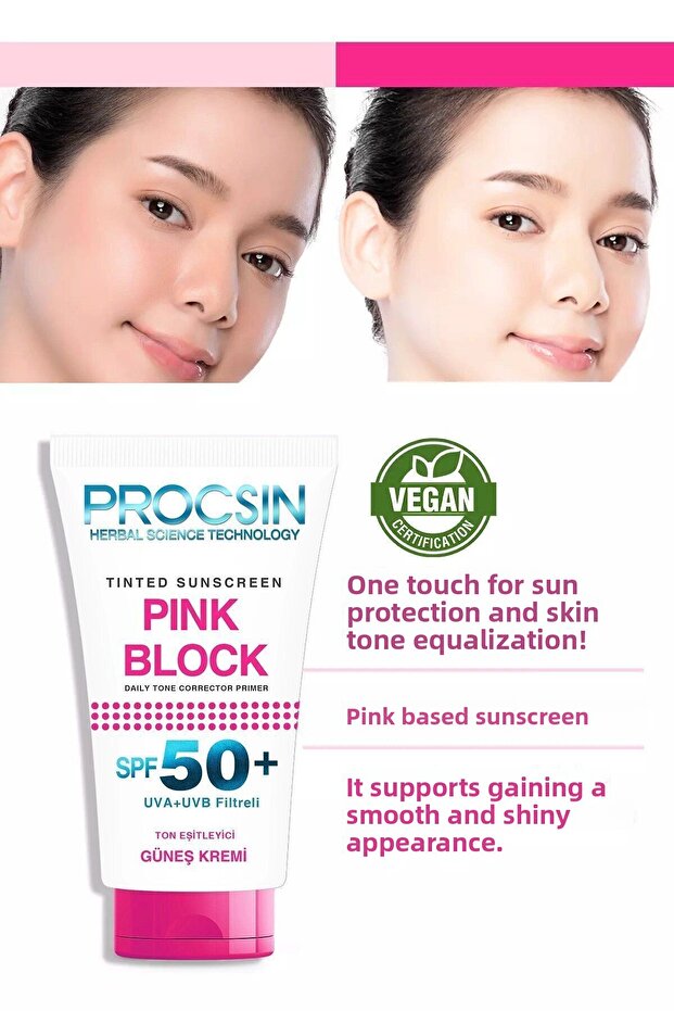 Pink Block Brightening and Tone Equalizing Spf50 Sunscreen 50 ml - 2