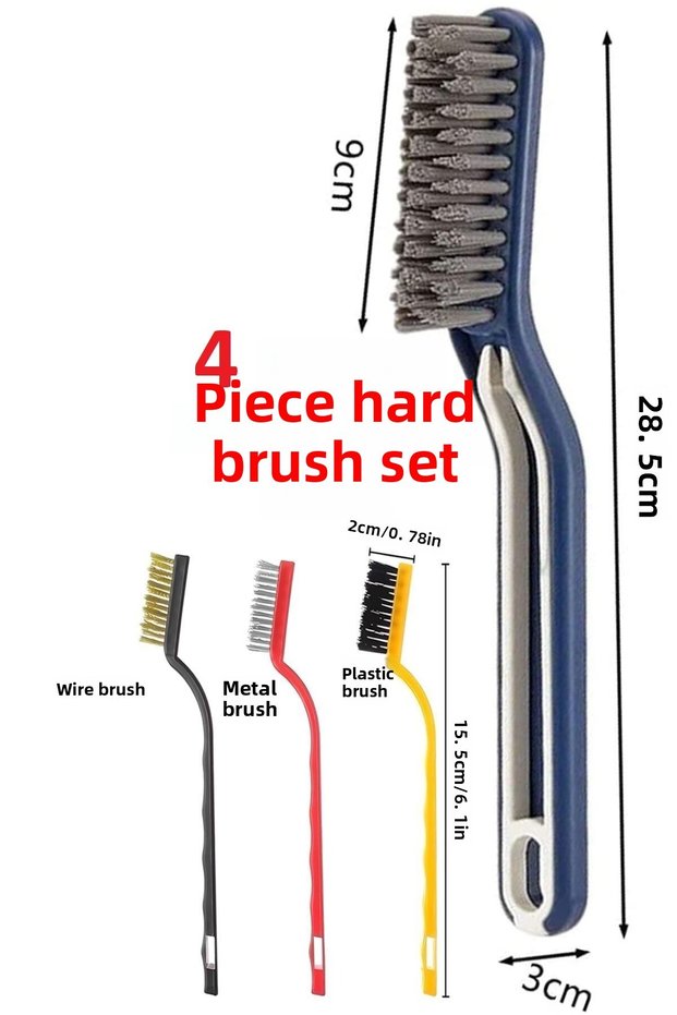 4 Pcs Hard Brush Set, Grout Brush Sink Kitchen Cleaning Brush