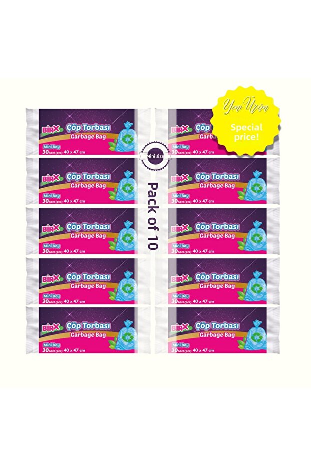 Garbage Bag Mini Size 40X47 10 Rolls of 30 Garbage Bags 300 Pieces (Small Size) - 1