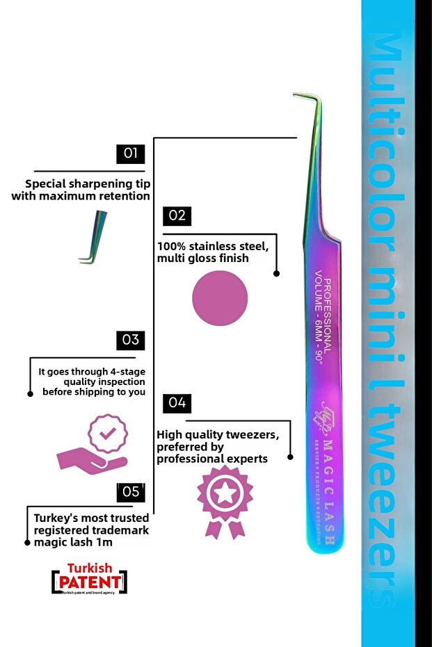 ملقط حجم الرموش الحريرية متعدد الألوان - 6