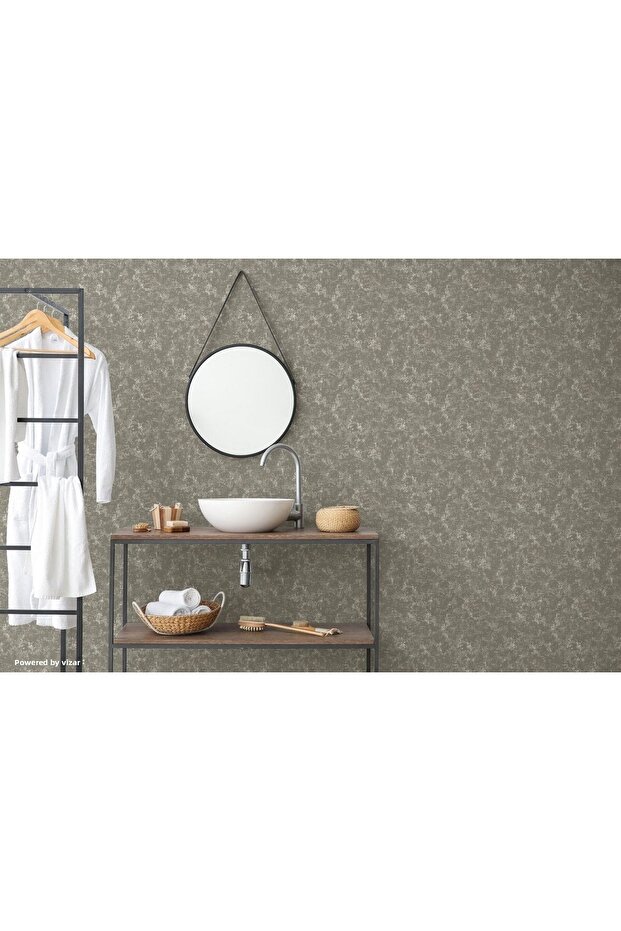 Seyyah 1304-5 Plain Patterned Wallpaper (grey) - 3