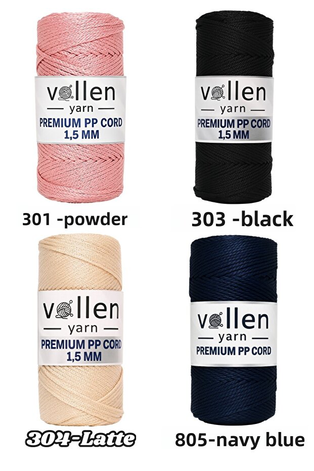 1.5mm-150m Polyester Macrame Thread, Supla Thread, Bag Thread, Bracelet Thread, i Macrame, black - 2