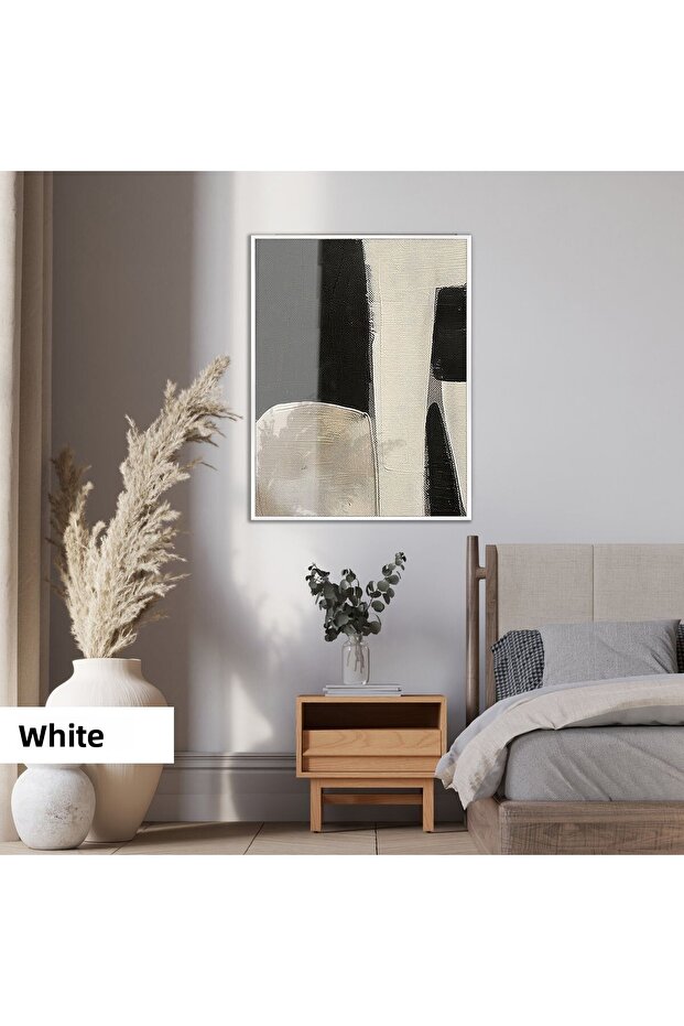 Amazing | Abstract | Gray Ecru Tones Patterned Model 02 | Framed Tempered Glass Table Single Vertical