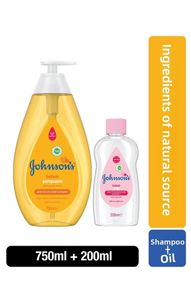 Johnsons Baby Gold Shampoo 750 ml Oil Set 200 ml