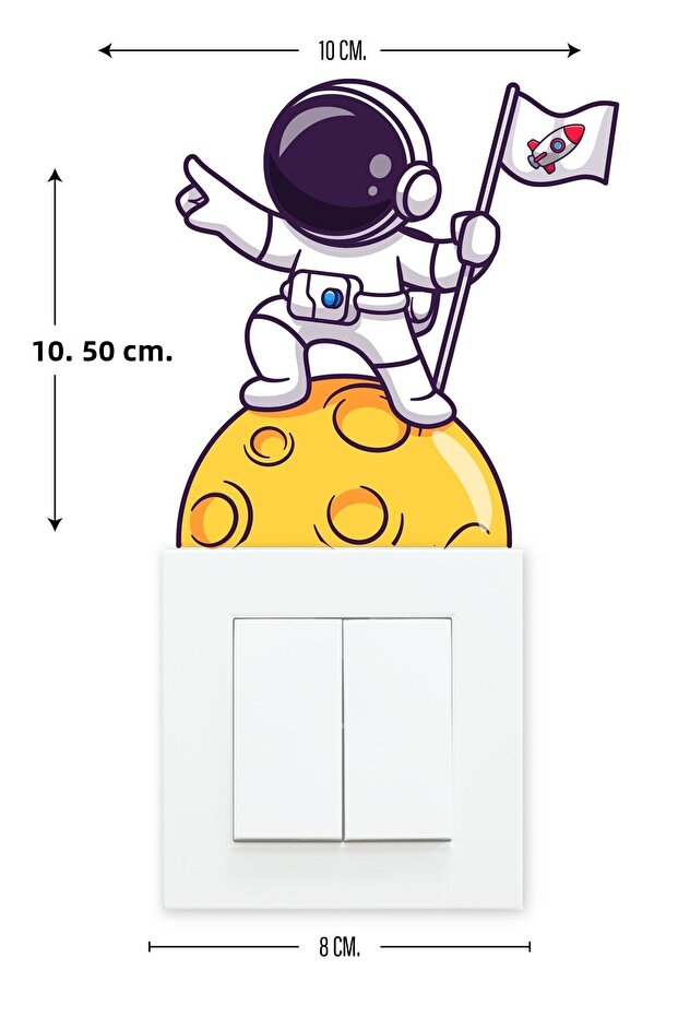 Astronaut Themed Socket Socket Sticker Wall Switch Frame Ornament - 2