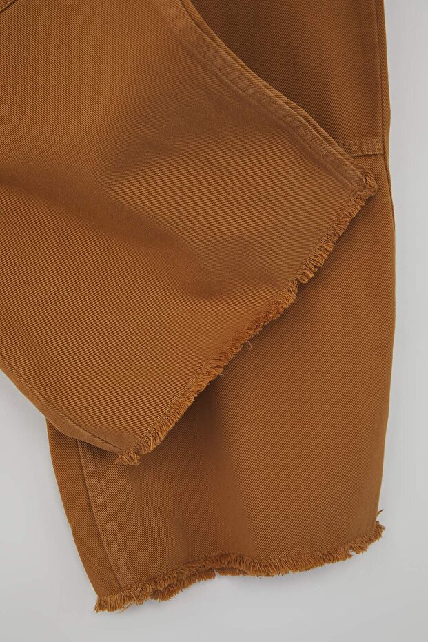 Hardal Yüksek Bel Geniş Paça Büyük Beden Wide Leg Jeans TBBAW25CJ00001 - 7