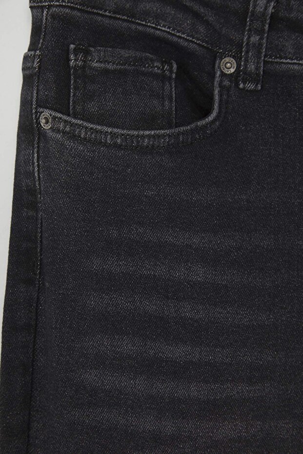 Gri Yüksek Bel Esnek Skinny Denim Büyük Beden Jeans TBBAW26CJ00006 - 6