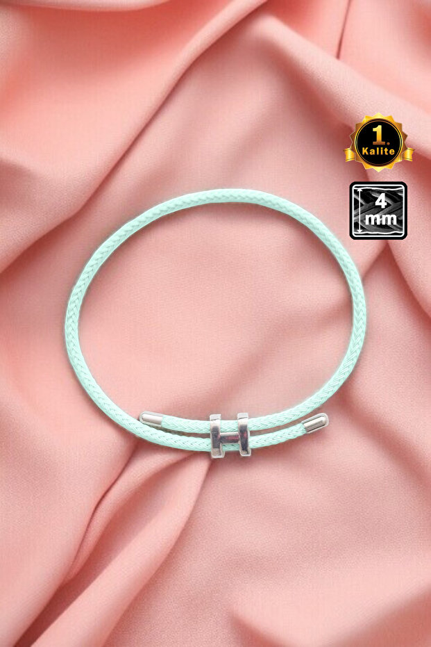 Mesh Coated Steel Bracelet - Light Green Silver