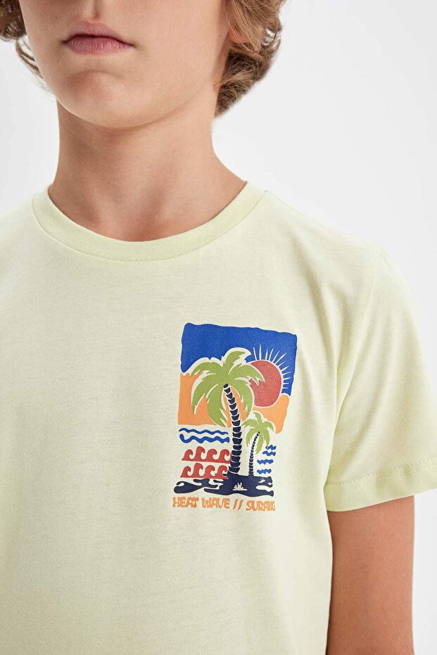 Erkek Çocuk Pijama Takım Baskılı Kısa Kollu Beli Lastikli Şort Alt D1212A824SM - 3