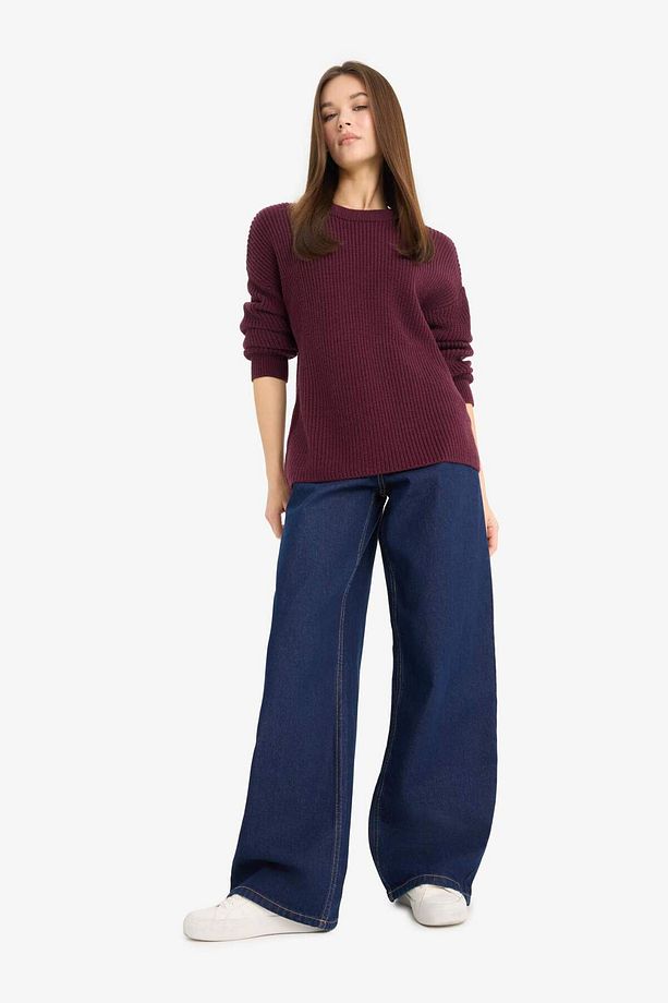 Regular Fit Bisiklet Yaka Kazak H6905AZ25WN - 2