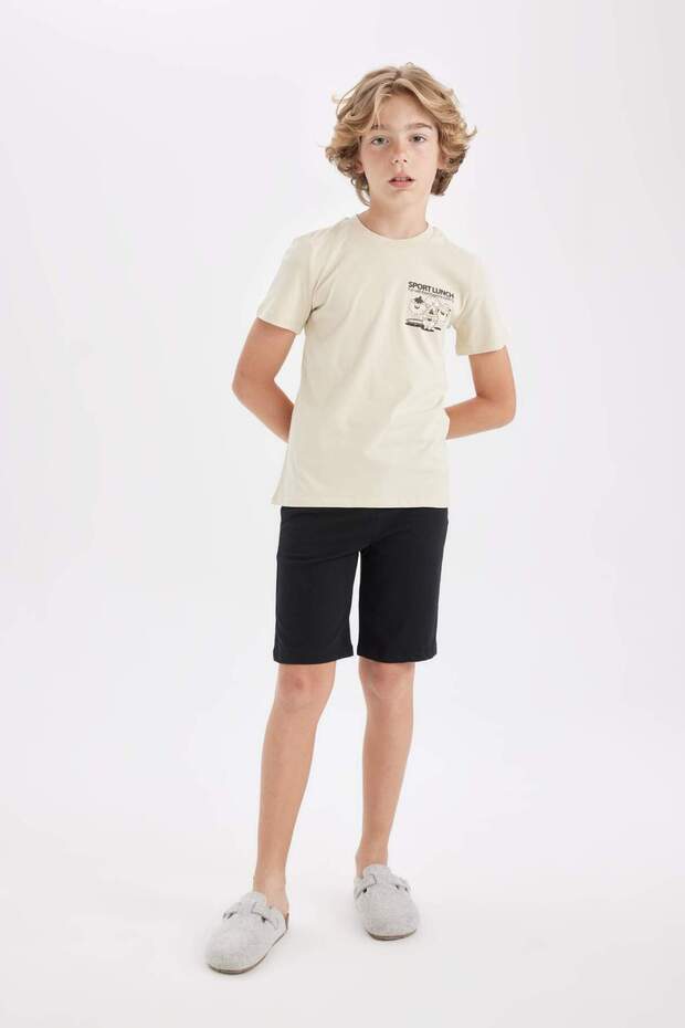 Erkek Çocuk Pijama Takımı Baskılı Kısa Kollu Üst Şort D1209A824SM - 1