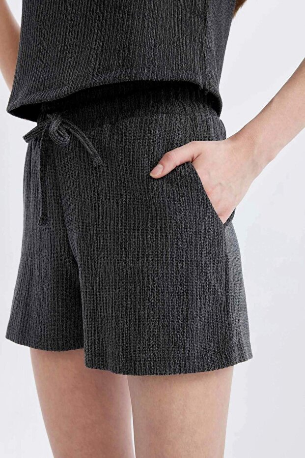 Regular Fit Normal Bel Düz Paça Bürümcük Şort D0568AX24SM - 5