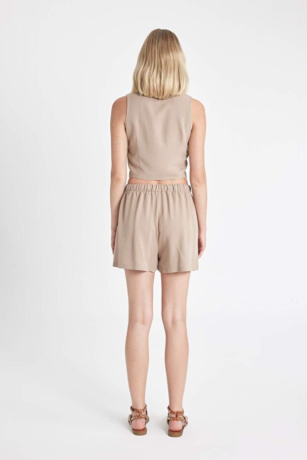 Regular Fit Normal Bel Keten Karışımlı Şort D0967AX24HS - 6