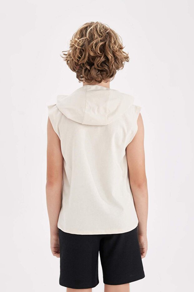 Erkek Çocuk Kapüşonlu Baskılı Atlet D0783A824HS - 6