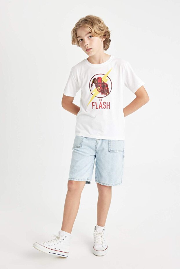 Erkek Çocuk The Flash Bisiklet Yaka Kısa Kollu Tişört C4442A824HS - 2