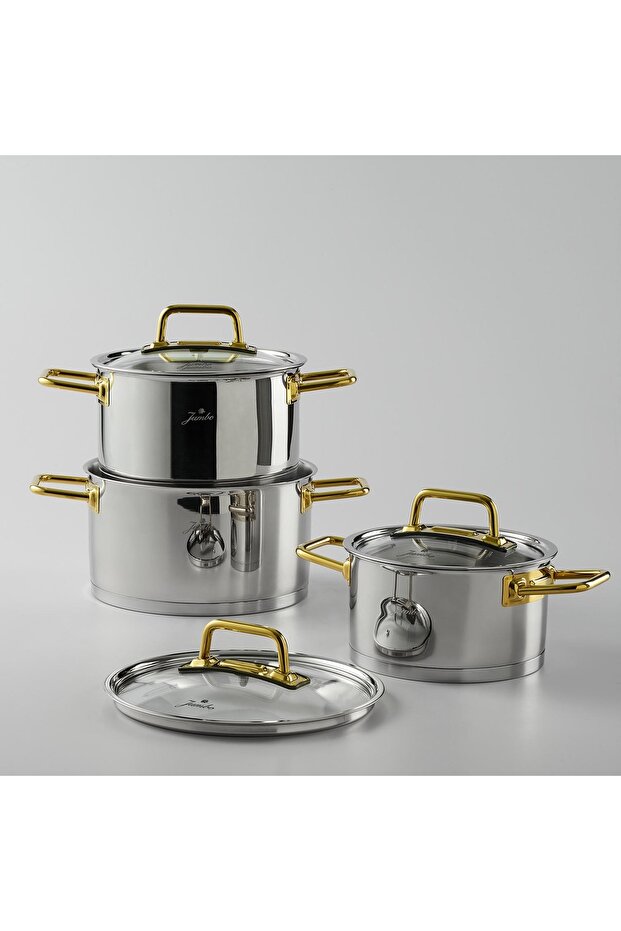 Assos Midi 3-Piece Titanium Gold Pot Set