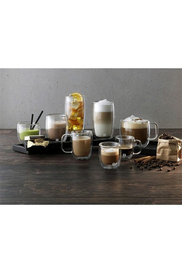 Çift Camlı Kulplu Latte Bardağı 2 Li - 2
