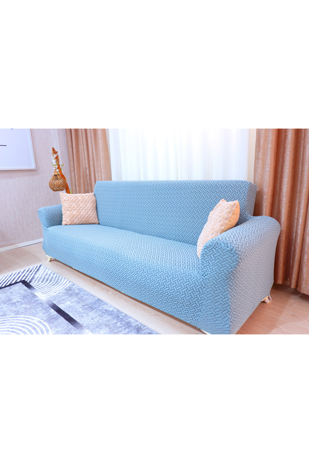 Wicker Patterned Lycra Fabric - Flexible Sofa and Sofa Set (3+3+1+1) - 4