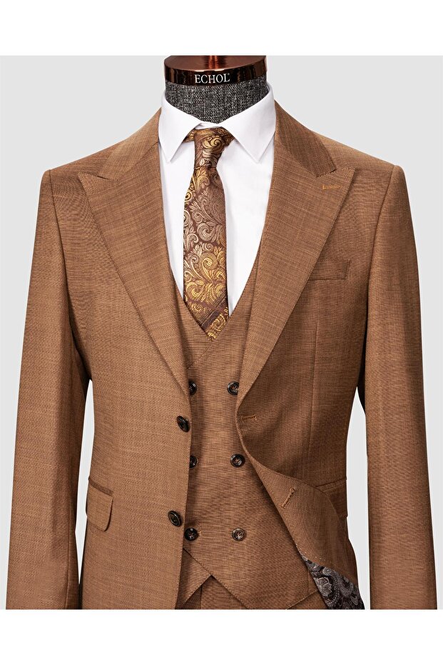 Ech.2359 Kendinden Desenli Yelekli Takım - 3