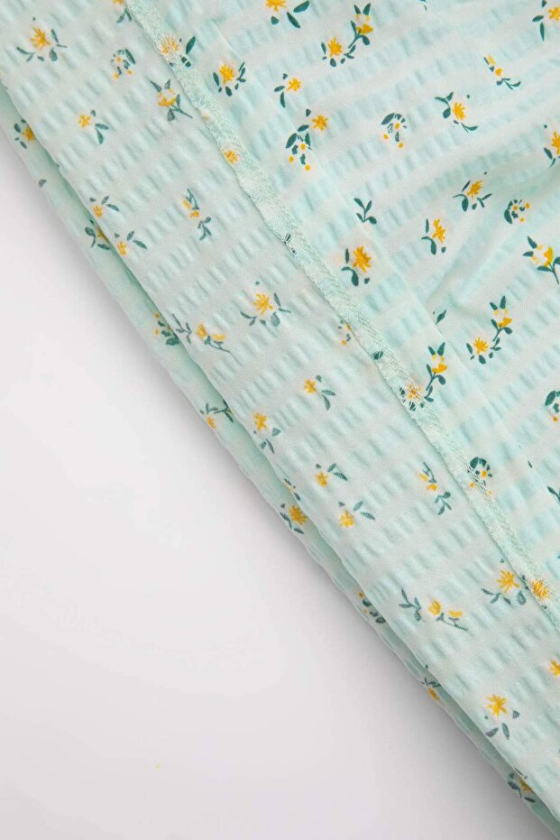 Kız Bebek Çiçekli Kısa Kollu Poplin Elbise C7244A524SM - 3