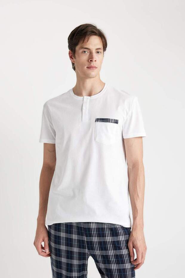 Regular Fit Kısa Kollu Pijama Takımı C2867AX24SM - 7