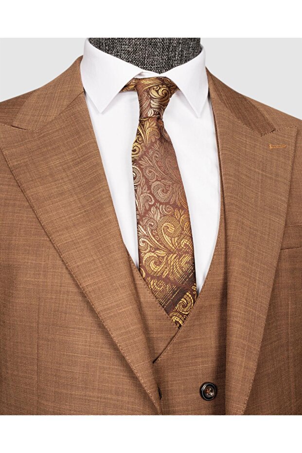 Ech.2359 Kendinden Desenli Yelekli Takım - 2