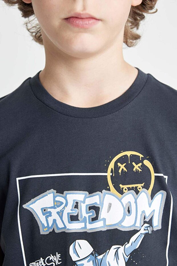 Erkek Çocuk Pijama Takımı Baskılı Kısa Kollu Üst Şort C7910A824SM - 5