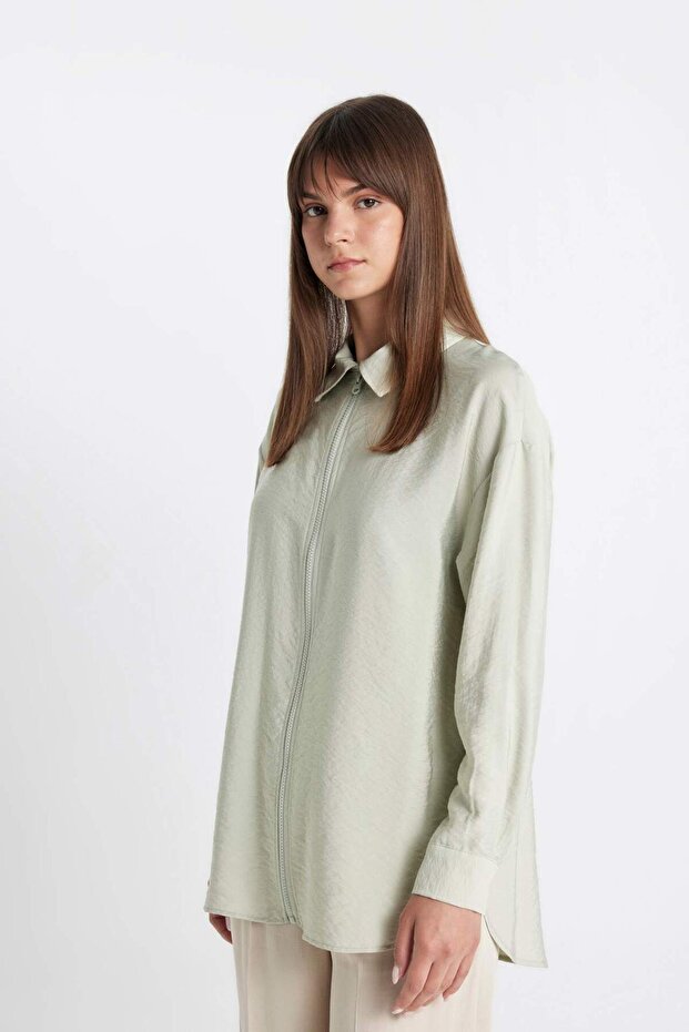 Relax Fit Uzun Kollu Gömlek Tunik C8855AX24SM - 4