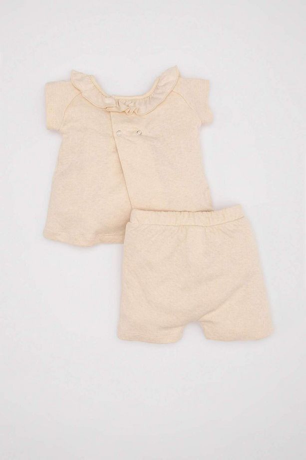 Kız Bebek 2li Takım Kısa Kollu Fırfırlı Yaka Bluz Şort C5085A524SM - 8