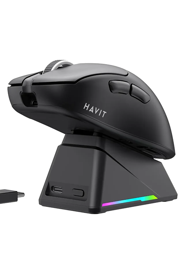 Gamenote MS955WB PAW3311 22.000 DPI RGB Oyuncu Mouse 2.4GHz +Bluetooth +Ekranlı Şarj İstasyonu - 2