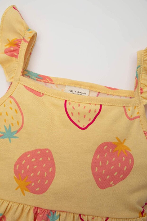 Kız Bebek Desenli Kolsuz Elbise C0078A524SM - 5