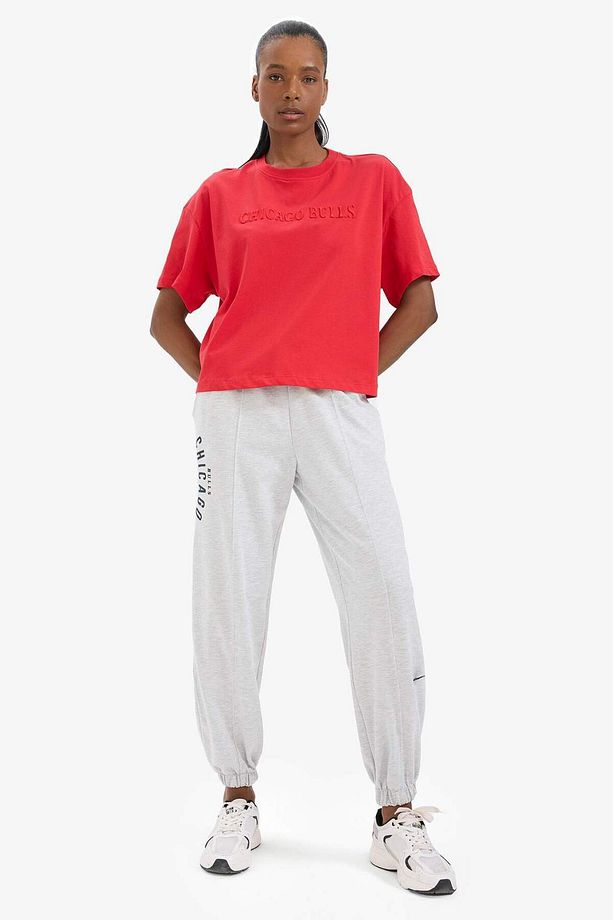 DeFactoFit NBA Chicago Bulls Jogger Çift Cepli Jogger Paça Standart Boy Eşofman Altı B9998AX24SM - 4