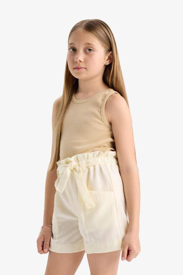 Kız Çocuk Cepli Paperbag Şort C0266A824SM - 4