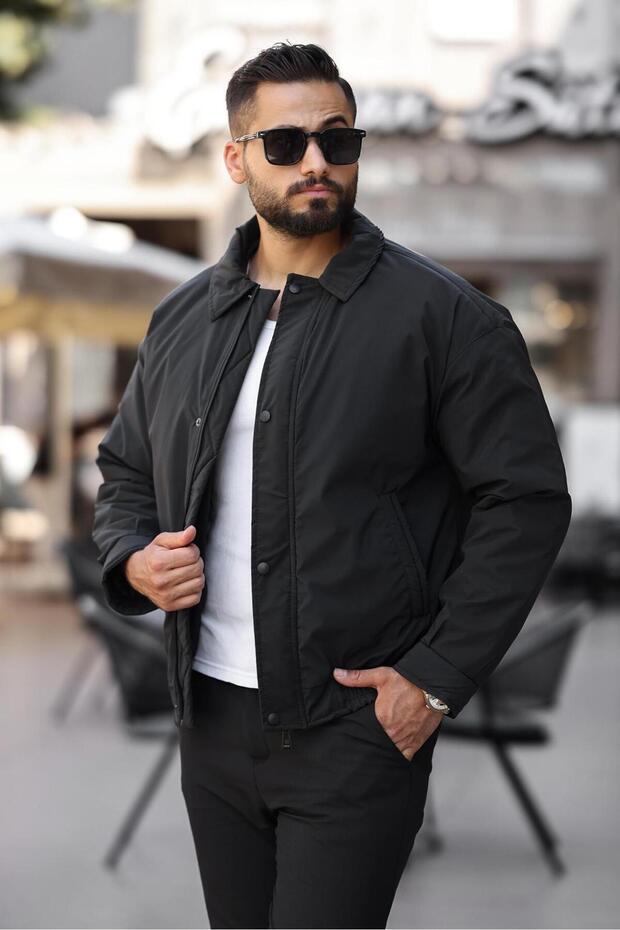 Men'S, Shirt Collar, Oversized, Water and Wind Resistant, Internally Lined, Inner Pocket, Jacket 24Usec07
