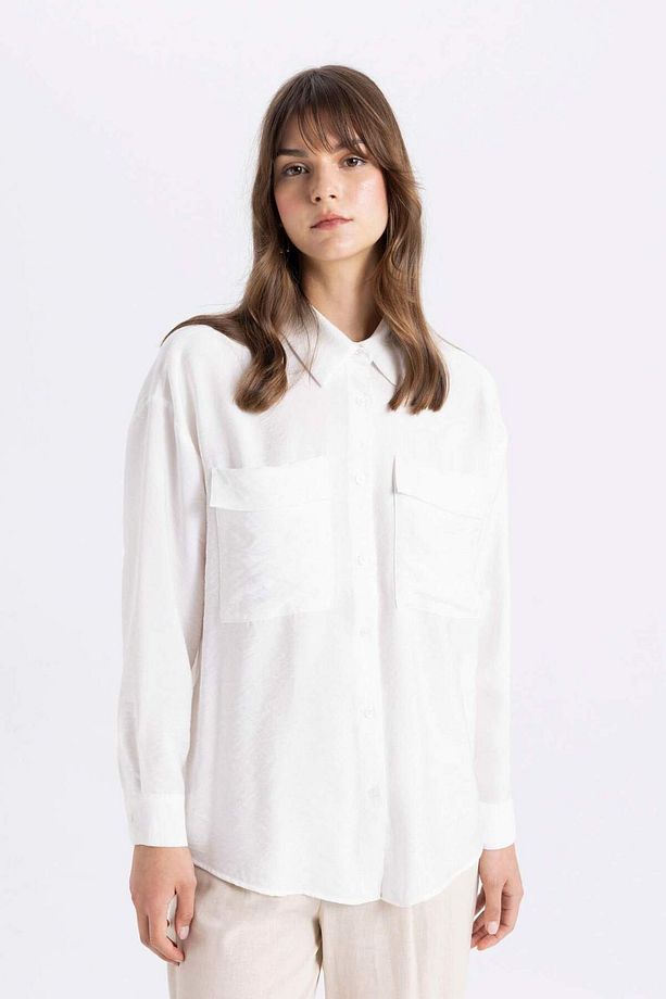 Relax Fit Uzun Kollu Tesettür Gömlek Tunik C8671AX24SM - 4