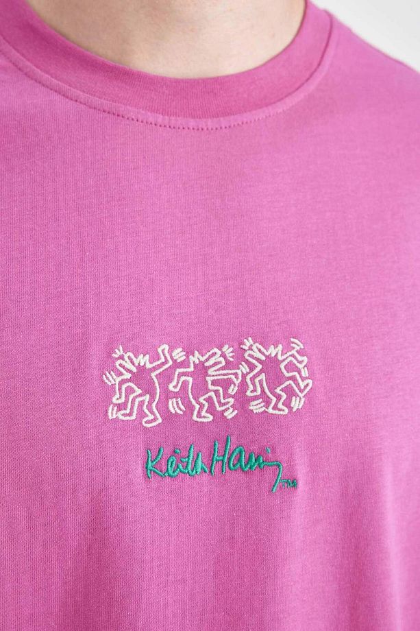 %100 Pamuk Keith Haring Regular Fit Bisiklet Yaka Kısa Kollu Tişört B8095AX24SM - 5
