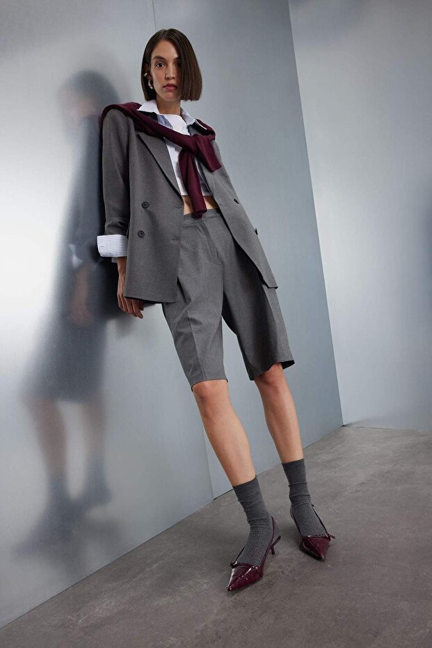 Yüksek Bel Bermuda Şort C4547AX24SM - 2